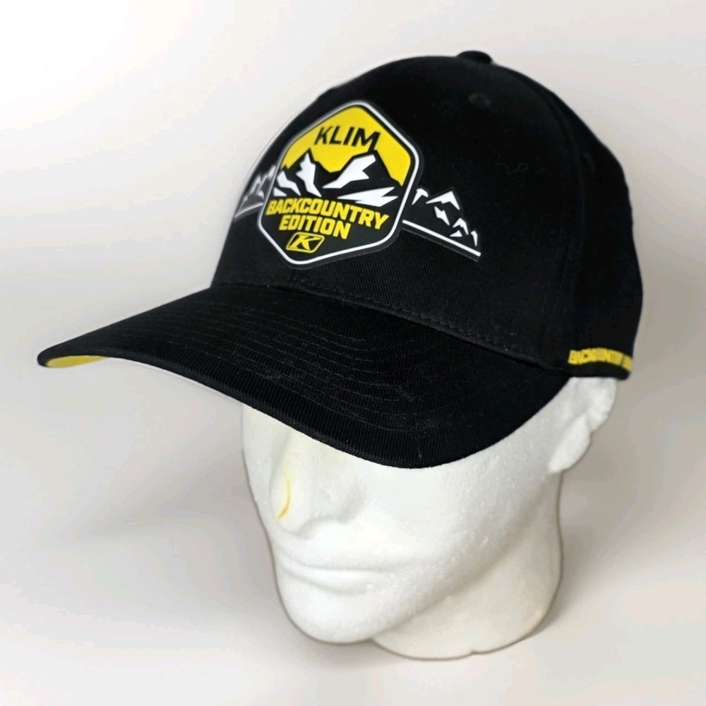 Klim Backcountry Edition Baseball Hat Cap L/XL Flexfit Black Yellow